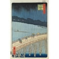 thumbnail image 2 of Andō Hiroshige 17x24 Black Ornate Framed Double Matted Museum Art Print Titled: Sudden Shower Over Ohashi Bridge and Atake (1857), 2 of 5
