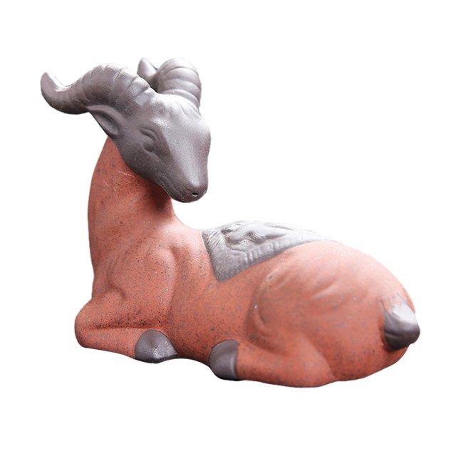 Shisuyan 1pc Exquisite Purple Clay Craft Adornment Desktop Sheep Scene Ornament