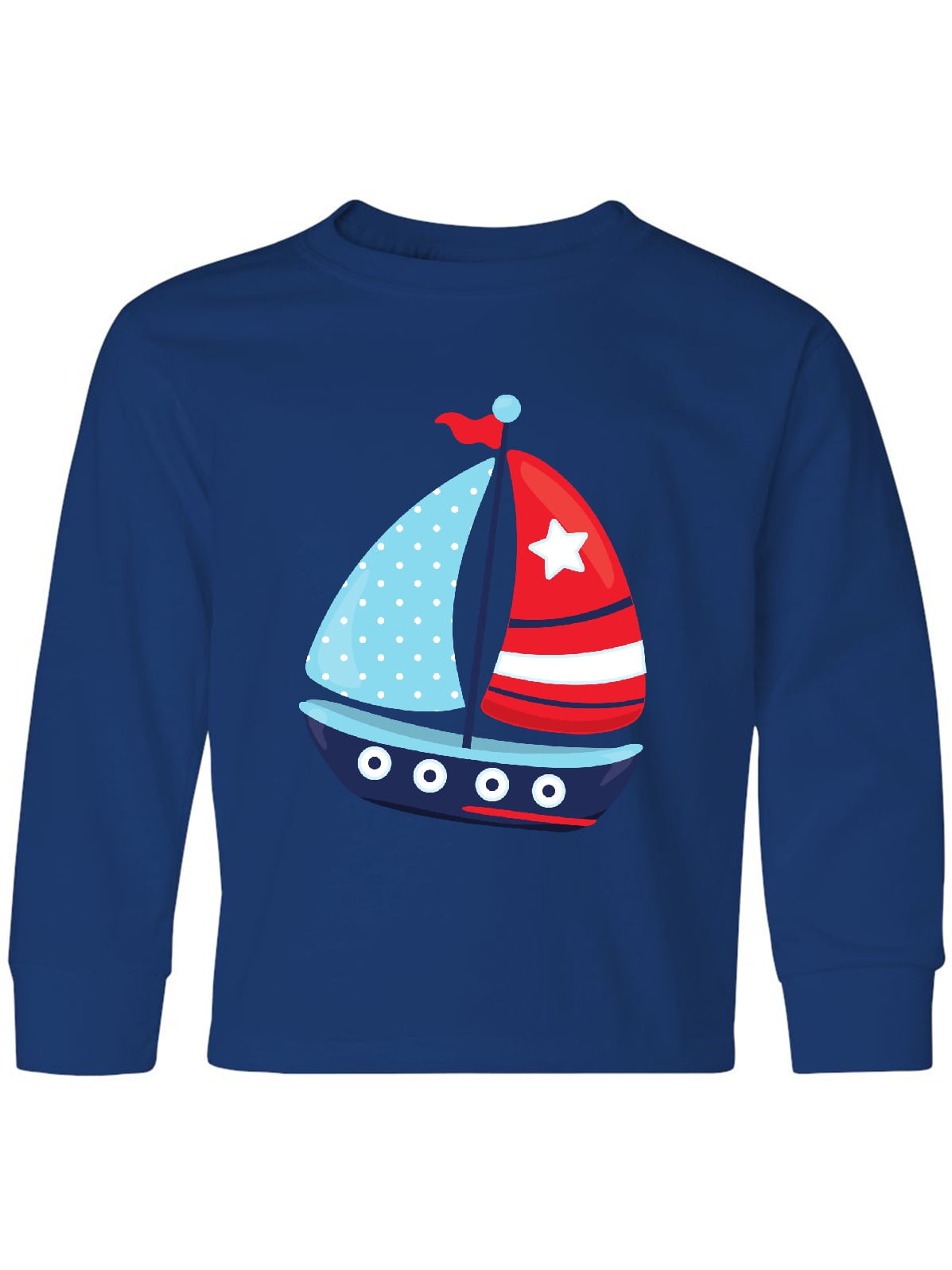 Sailboat, Sailing Boat, Sails - Red White Blue Youth Long Sleeve T-Shirt - Walmart.com - Walmart.com
