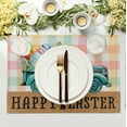 thumbnail image 3 of Happy Easter Placemats Set of 4 Pink Yellow Blue Buffalo Plaid Truck Eggs Daisy Easter Table Mats Spring Seasonal Linen Place Mat Washable Place Mats for Party Kitchen Dining Outdoor Indoor Decor, 3 of 7