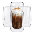thumbnail image 1 of MAGMALIFE Vasos de Cristal de Doble Pared de 240 ml (8.11 Onzas). Vidrio De Doble Fondo, Set de 4 pzas, Ideales Para Capuchino, Té Helado, Vino o Jugo. Conservan la Temperatura de Bebidas Frías., 1 of 8