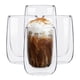 thumbnail image 1 of MAGMALIFE Vasos de Cristal de Doble Pared de 240 ml (8.11 Onzas). Vidrio De Doble Fondo, Set de 4 pzas, Ideales Para Capuchino, Té Helado, Vino o Jugo. Conservan la Temperatura de Bebidas Frías., 1 of 8