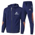 thumbnail image 3 of Otoño nueva moda ropa de hombre conjunto casual gimnasio fitness jogging conjunto de ropa deportiva de los hombres con cremallera Sudadera con capucha + Pantalones conjunto de 2 piezas, 3 of 4