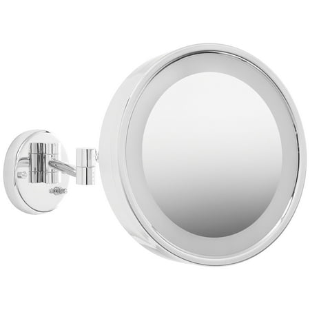 Hl7cf 9 75 Inch Lighted Wall Mount Makeup Mirror With 3x Hl7cf 9 75 Inch Lighted Wall Mount Makeup Mirror With 3x Magnification Chrome Finish