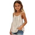 thumbnail image 4 of BFHHYA Girls Cotton Linen Tank Tops Spaghetti Strap Sleeveless Shirts Summer Backless Shirts with Back Tie for Girls 5-14 Years, 4 of 7