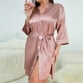thumbnail image 5 of CAIXIA Bathrobes For Women Silk Elegant Women's Nightgown and Robe Set Soft Comfortable Home Wear Sleepwear Loungewear for Relaxation, 5 of 5
