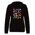 thumbnail image 3 of Tbopshirt Tops for Women,Fashion Women Long Sleeve Butterfly Print Hooded Pocket Casual Sweatshirt Top Shirt, 3 of 5