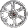 thumbnail image 2 of Taskmaster Components 15" x 5" 5 on 4.5 - 3.19 Viking Series Gloss Silver Aluminum Trailer Wheel with Cap - CB - 2150 LB Load Carrying Capacity - 0 Offset-Trailer Use Only, 2 of 3