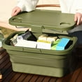 thumbnail image 4 of Foldable Collapsible Picnic Basket Multi-functional Water-proof Storage with Lid Basket for Camping Outdoor Grey One Size, 4 of 13