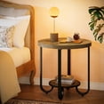 thumbnail image 6 of Tribesigns Round End Table with 2-Tier Storage Shelf, Industrial Side Table with Curved Metal Legs, 6 of 7