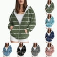 thumbnail image 2 of Towmus Oversized Zip Up Hoodie for Women Casual Baggy Loose Basic Zipper Striped Hooded Sweatshirt Coat Y2K Jacket with Pockets for Fall Winter, 2 of 6