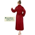 thumbnail image 4 of PAVILIA Dark Red Women Robe Fleece Plush Soft, Fluffy Fuzzy Cozy Warm Lightweight Bathrobe, Shower Spa House Long Robe for Women, S/M, 4 of 7
