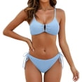 thumbnail image 2 of Plus Size Swimsuit for Women Plus Size 2 Piece Bikini Set Swimwear High Waiste Bottoms Supportive Top Womens Swimsuits Sky Blue XL, 2 of 4