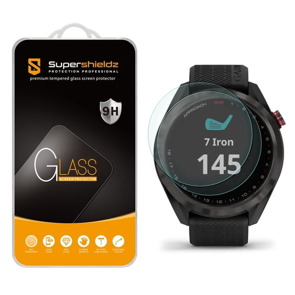 [2-Pack] Supershieldz for Garmin Approach S42 Tempered Glass Screen Protector, Anti-Scratch, Anti-Fingerprint, Bubble Free