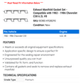 thumbnail image 2 of Exhaust Manifold Gasket Set - Compatible with 1982 - 1986 Chevy C30 6.2L V8 1983 1984 1985, 2 of 2