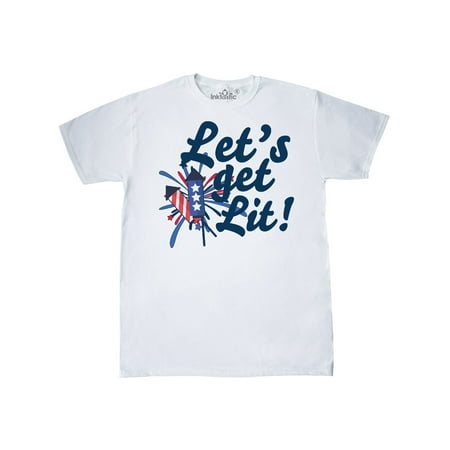 Lets Get Lit with Fireworks and Stars T-Shirt