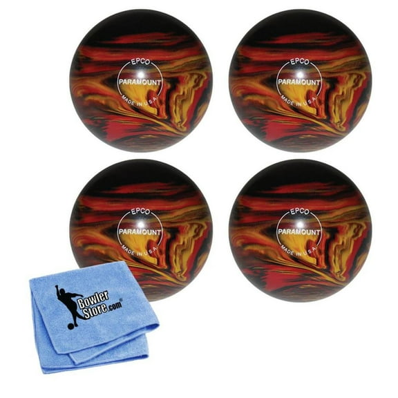 EPCO Candlepin Bowling Balls - Marbleized - Black, Red  Yellow (4 1/2 inch- 2lbs. 7oz.) 4 Balls
