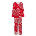 thumbnail image 5 of Sakmal Women Valentine's Day Pajama Sets Love Soft Plus Size Long Sleeve Shirt with Pants Sleepwear Red Crew Neck Womens Pajama Set L, 5 of 6