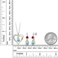 thumbnail image 2 of Gem Stone King 925 Sterling Silver and 10K Yellow Gold Sky Blue Topaz Red Created Ruby and White Lab Grown Diamond Pendant Necklace Earrings Set for Women (4.03 Cttw, with 18 inch Chain), 2 of 3