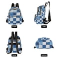 thumbnail image 4 of FORMRS Mini Backpack Purse for Women Quilted Travel Daypack Casual Shoulder Bag, Blue and Gray Plaid Pattern, 4 of 7