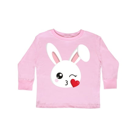 

Inktastic Cute Bunny White Bunny Bunny Sending Kisses Gift Toddler Boy or Toddler Girl Long Sleeve T-Shirt