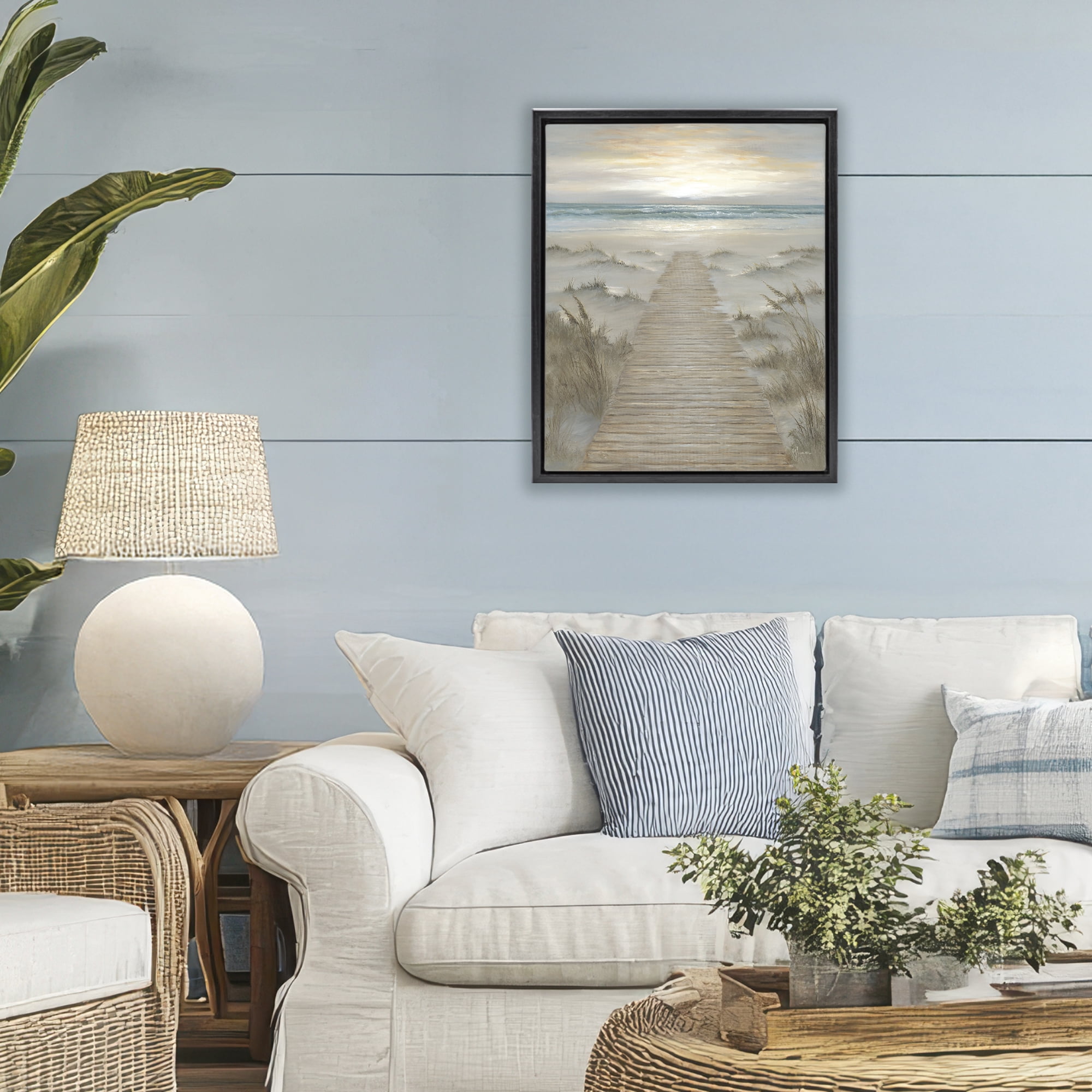 Stupell Industries The Path Towards Sunrise Black Framed Floater Canvas Wall Art, design by Georgia Janisse