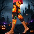 thumbnail image 6 of Danhjin Women's Halloween Leggings Capris High Waist Print Yoga Pants Casual Fashion Slim Stretchy Workout Running Gym Trousers, 6 of 8