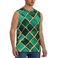 thumbnail image 2 of Haiem Men's Green Mosaic Glass Print Tank Tops Summer Sleeveless Cut Off Workout T-Shirts Fitness Vest Athletic Undershirts-Large, 2 of 8