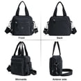 thumbnail image 2 of BadPiggies Nylon Crossbody Bag for Women Multi Pockets Waterproof Handbag Messenger Purses Travel Shoulder Bag - Black, 2 of 10