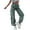 Green, variant on LUOGENLI Female Casual Pants Women's Loose Cargo Pants Retro Multi Pocket Low Waist Drawstring Pig Nose Buckle Slim Straight Woven Casual Pants Women Casual Pants Sets Outfits 2 Piece for Fall Green S