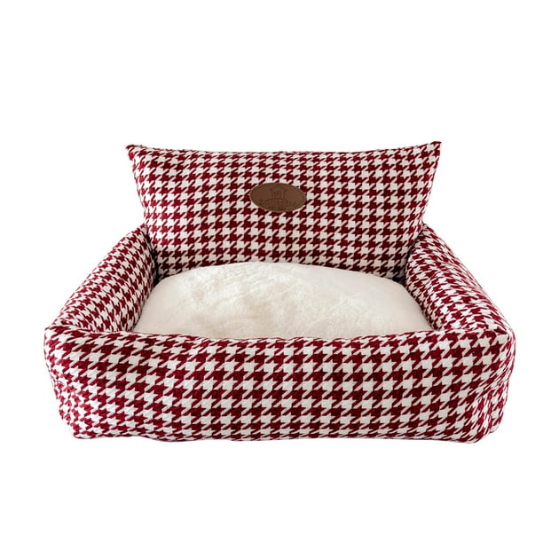 Xihbxyly Cama de Invierno para Mascotas, Acolchado Suave, Bordes Elevados para Mayor Soporte Cervical, Forma de Sofá Acogedor, Tela Gruesa Autocalentable, Alivio Del Dolor Articular, Uso En Interiore