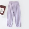 thumbnail image 5 of XUNKUSGA Summer Pants for Boys and Girls Sun Protection Quick Dry Mesh Baggy Joggers Casual Elastic Waist Cinched Bottom Girl Pants with Pockets,Purple,5 Years, 5 of 9