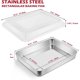 thumbnail image 2 of Juego de 2 sartenes para hornear con tapa, 12⅓ x 9¾ x 2 pulgadas, de acero inoxidable para hornear, refrige y horno bandeja rectangular para lasaña profunda para focaliza, pan, brownies, 2 of 4