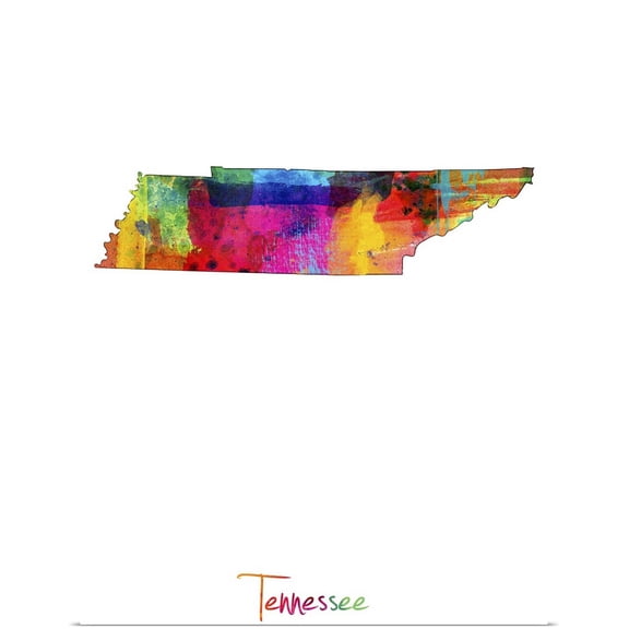 Great BIG Canvas | Rolled Michael Tompsett Poster Print entitled Tennessee Map