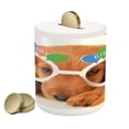 thumbnail image 1 of Birthday Party Piggy Bank, Celebration Puppy Dog Golden Glasses Balloons Present Themed Art, Ceramic Coin Bank Money Box for Cash Saving, 3.6" X 3.2", Multicolor, by Ambesonne, 1 of 4