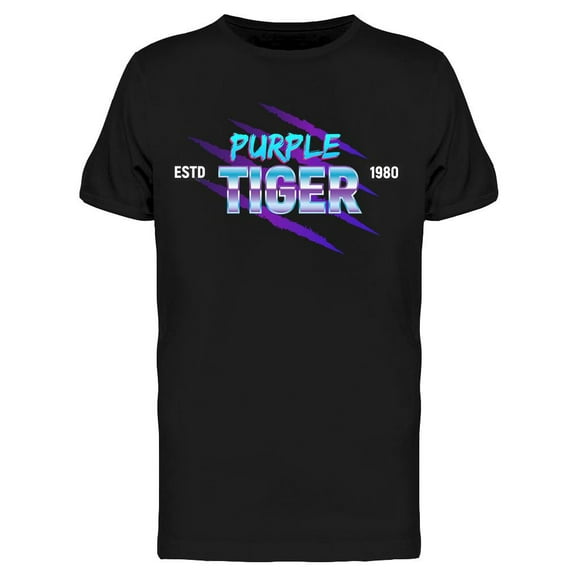 Purple Tiger Design T-Shirt Men -Image by Shutterstock, Male Large