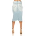 thumbnail image 3 of Fashion2Love Women's Juniors  Calf - Length Non-Stretch Denim Ripped Pencil Skirt, 3 of 7