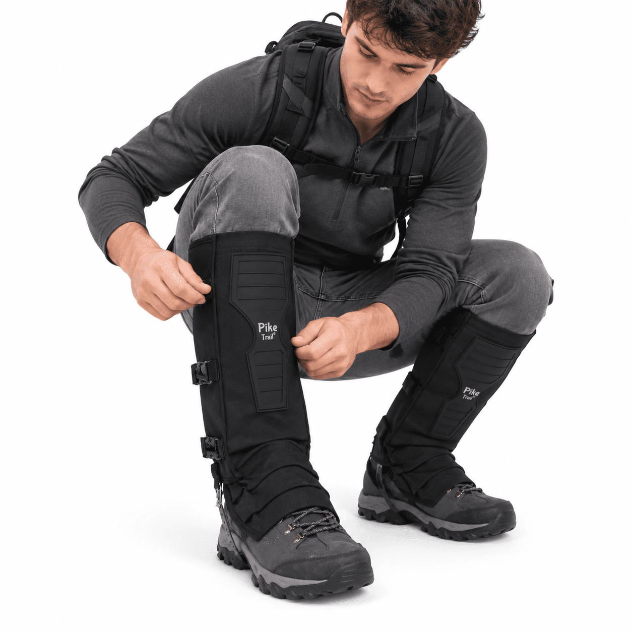 Black Snake Leg Gaiters Waterproof Bite Protective Durable Anti-snake Gear for Hikers and Hunters