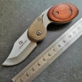 thumbnail image 5 of High-Quality Folding Knife | Wood Handle | 440C Steel Blade | Portable Pocket Knife for EDC, Camping, and Survival, 5 of 6