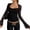 #199-Black, variant on Womens Long Sleeve Square Neck Blouses Casual Sheer Mesh Insert Tops Hollow Out Patchwork See Through Shirts for Night Out 1-Pack Gift