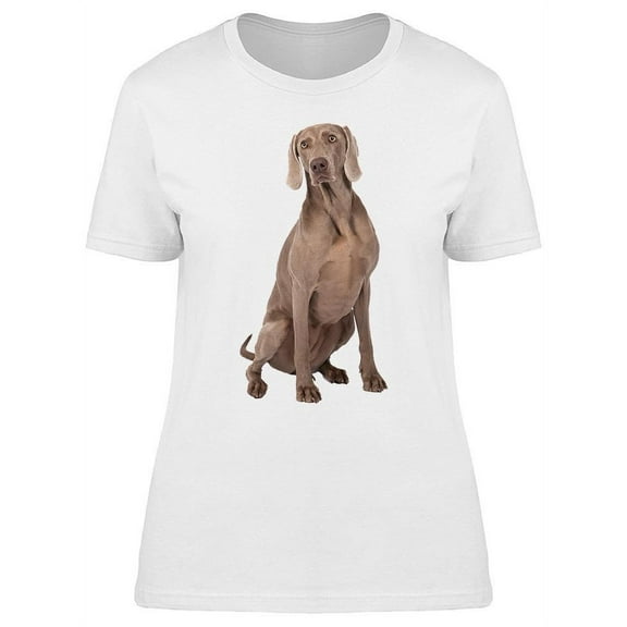 Cute Weimaraner: Is Sitting T-Shirt Women -Image by Shutterstock, Female Medium