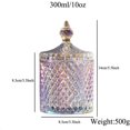 thumbnail image 3 of Diseño perfecto y artesanía de calidad, artesanía de vidrio sin plomo con facetas de diamante de cristal, frasco decorativo para el hogar adecuado para almacenar azúcar, dulces, nueces, galletas,, 3 of 5
