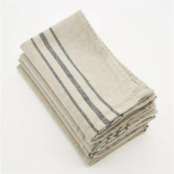 Saro Lifestyle Striped Linen Napkin (Set of 4)