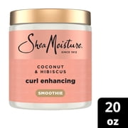 (2 pack) SheaMoisture Curl Enhancing Smoothie Hair Cream for Thick, Curly Hair Coconut and Hibiscus Sulfate Free and Paraben Free Curl Cream, 20 oz