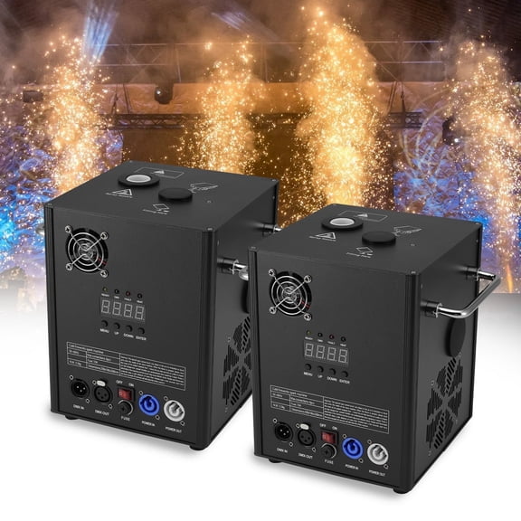 2 PCS 700W Cold Spark Machine DMX512 Firework Machine 6-19ft Adjustable for Wedding Stage Party DJ Disco,Black