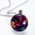 thumbnail image 2 of Tropical Plants Elegant Glass Circular Pendant Necklace - Handcrafted Jewelry for Women, 2 of 5