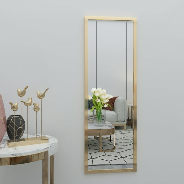 Full Length over the Door Mirror,48“×16" Modern Rectangular Mirror over