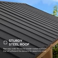 thumbnail image 4 of Sunjoy Carport 11 ft. x 20 ft. Standard Wood Gazebo Heavy Duty Garage, Cedar Framed Gazebo Car Shelter with Metal Roof and Movable Ceiling Hook, 4 of 9
