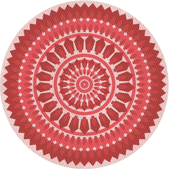 Ahgly Company Machine Washable Indoor Square Transitional Pastel Pink Area Rugs, 3' Square