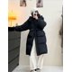 thumbnail image 1 of Parkas extra largas con capucha y manga larga de color liso para mujer, abrigo cálido de invierno 2023, talla grande, con botonadura sencilla, 1 of 6